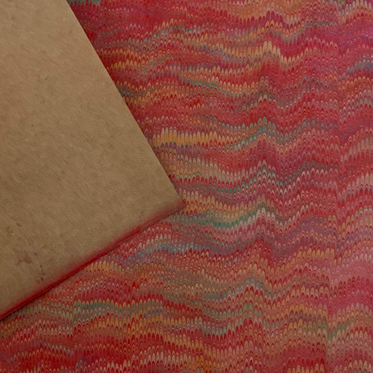 Hand Marbled Paper Petite Combed Pattern in Reds ~ Berretti Marbled Arts